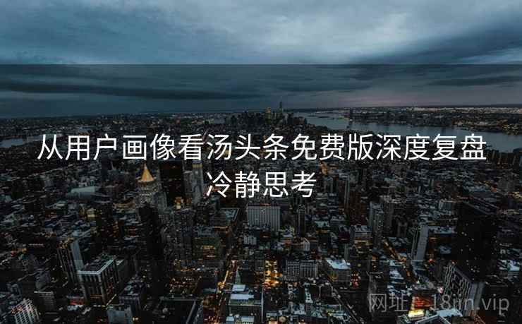 从用户画像看汤头条免费版深度复盘冷静思考