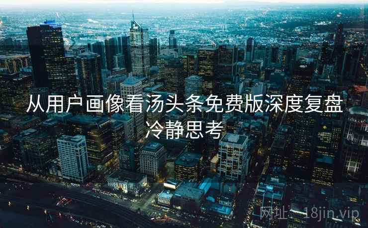从用户画像看汤头条免费版深度复盘冷静思考