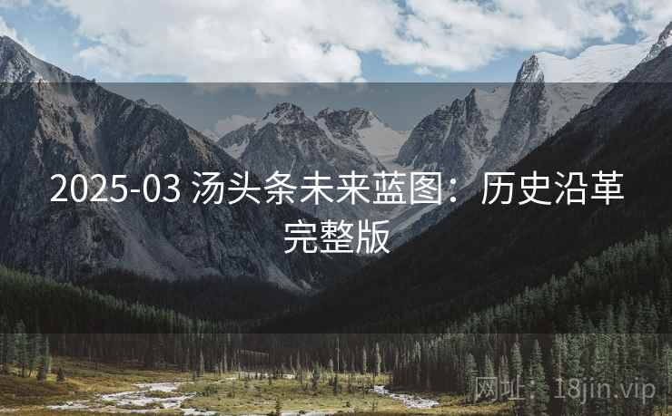 2025-03 汤头条未来蓝图：历史沿革完整版